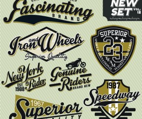 Vintage T-shirt labels creative vector material 04