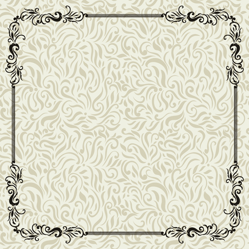 Vintage decoration pattern with frame vector 01