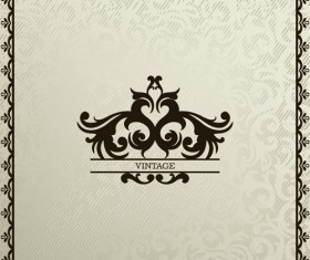 Vintage decoration pattern with frame vector 02