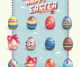 Vintage easter eggs design vector material