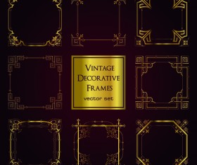 Vintage golden decorative frames vector