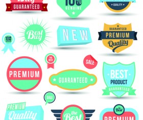 Vintage sale badges and label with stickers vector material