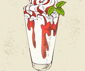 Vintege ice cream creative vector material 02