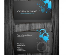 Watercolor splash business cards vector graphic 01