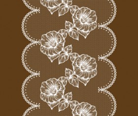 White lace with flower design vector