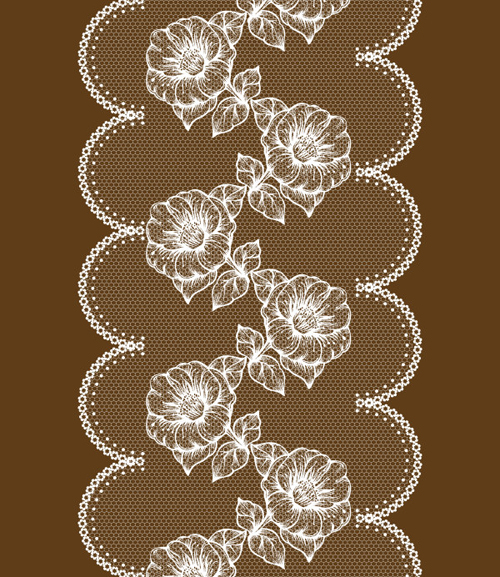 White lace with flower design vector