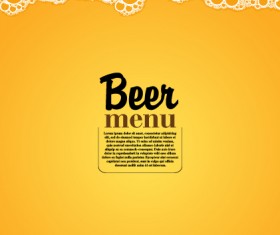 Yellow style beer menu vector