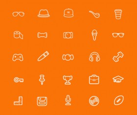 Yellow style life icons psd