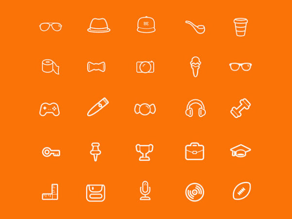 Yellow style life icons psd
