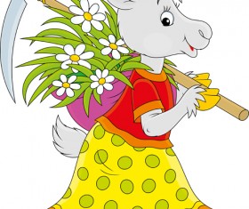 lovely cartoon animals design vector art 01