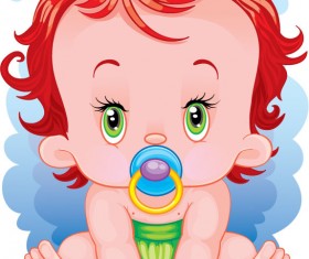 lovely cartoon baby design vector 01