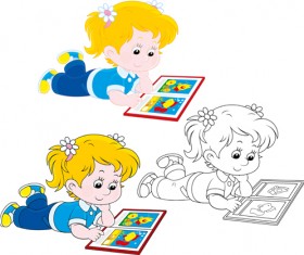 lovely children design elements vectors 01