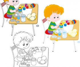 lovely children design elements vectors 03