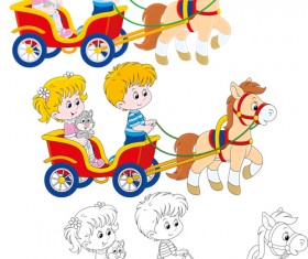 lovely children design elements vectors 04