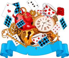 playing card with ribbon vector