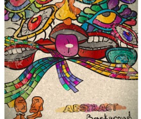 Abstract colored pattern grunge background vector 03