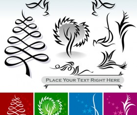 Abstract ornaments tree vector graphics