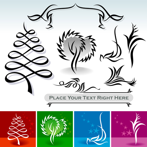 Abstract ornaments tree vector graphics