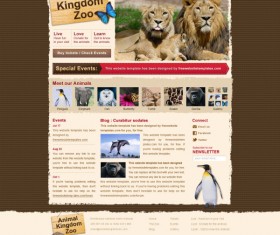 Animal kingdom psd web template