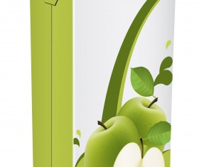 Apple juice drinks package design vector 01