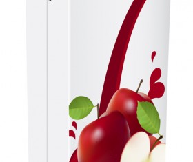 Apple juice drinks package design vector 02