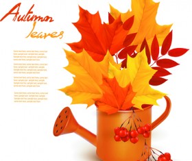Beautiful autumn leaves vector background graphics 01