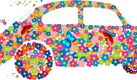 Beautiful floral car design graphics 01