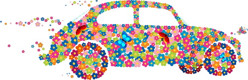 Beautiful floral car design graphics 01