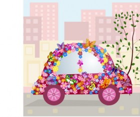 Beautiful floral car design graphics 02