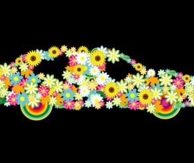 Beautiful floral car design graphics 04