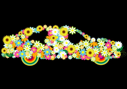 Beautiful floral car design graphics 04