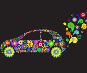 Beautiful floral car design graphics 06