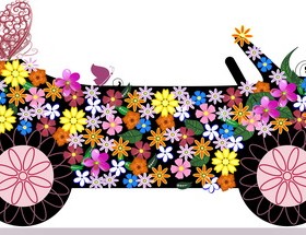 Beautiful floral car design graphics 07