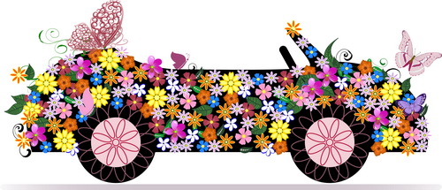 Beautiful floral car design graphics 07