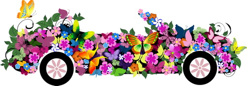 Beautiful floral car design graphics 08