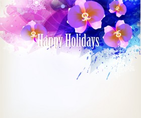 Beautiful watercolor floral vector background 01