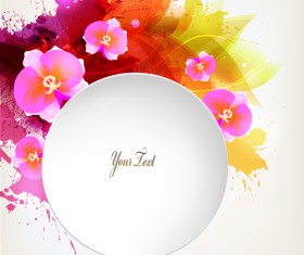 Beautiful watercolor floral vector background 02