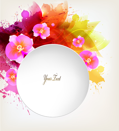 Beautiful watercolor floral vector background 02