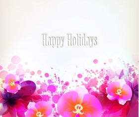 Beautiful watercolor floral vector background 03