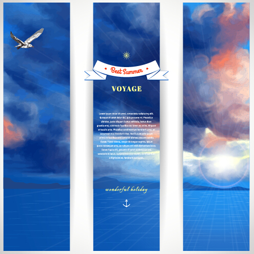 Best summer voyage travel vector banner 04
