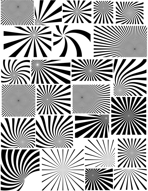 Black with white whirl background and Photoshop Brushes