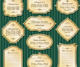 Blank retro labels cards vector 03