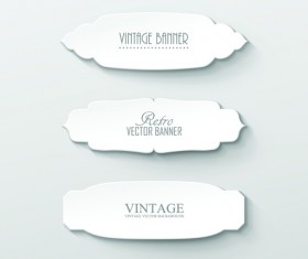 Blank white paper labels vector material 01