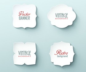 Blank white paper labels vector material 02