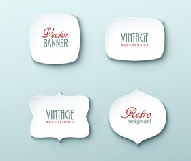 Blank white paper labels vector material 03