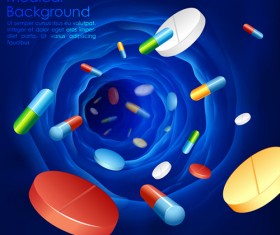 Blue medical herbal creative background vector