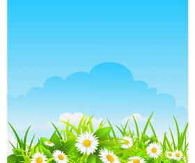 Blue sky with nature vector background vector 02 free download