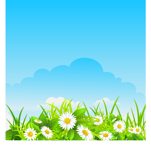 Blue sky with nature vector background vector 03