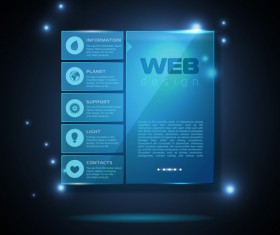 Blue web infographics template design vector 02