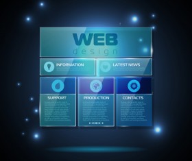 Blue web infographics template design vector 03